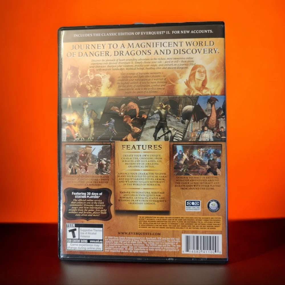 SONY EVERQUEST II CLASSIC 2006 PC CD-ROM Video Game
